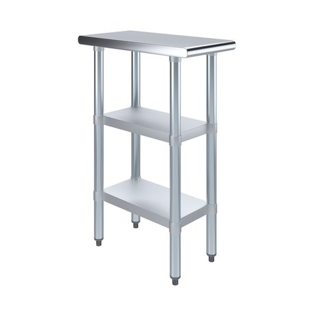 AMGOOD 24x12 Prep Table with Stainless Steel Top and 2 Shelves AMG WT-2412-2SH